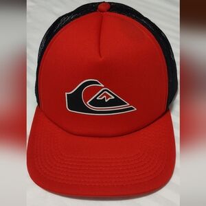 Quiksilver Red and Black Trucker Cap